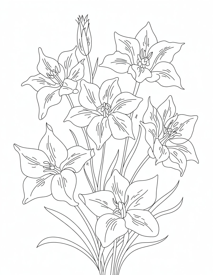 Mariposa Lily Outline